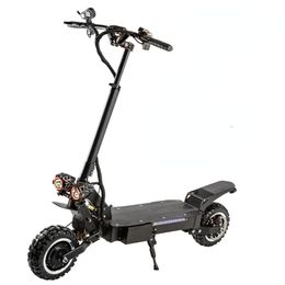 Potente patinete eléctrico de 60V, 6000W, 95 KM/H con asiento, 11 pulgadas, todoterreno, Motor Dual, motocicleta plegable para adultos