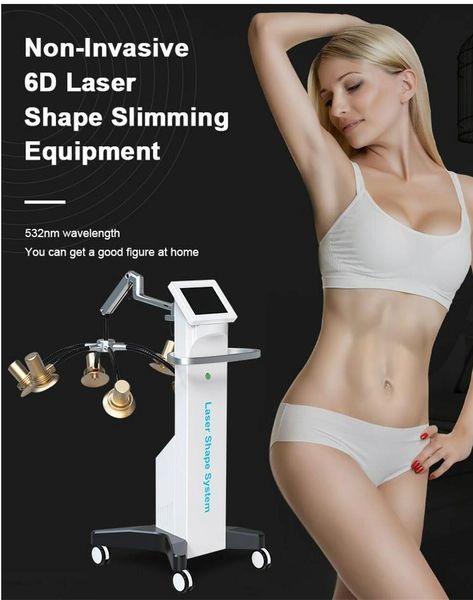 Machine de beauté amincissante de forme laser non invasive 6D puissante avec équipement de perte de poids de brûleur de graisse laser Maquina pour le contour du corps à lumière verte 532nm