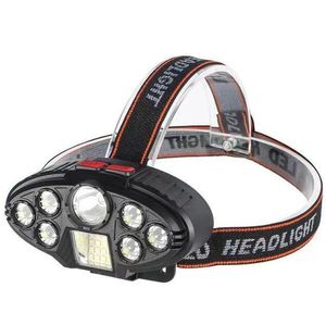 Krachtige 8 LED -koplampen Bright USB -oplaadbare koplamp Mini Cob Hoofdlamplampen voor het lopen van fietsen in de buitenlucht.