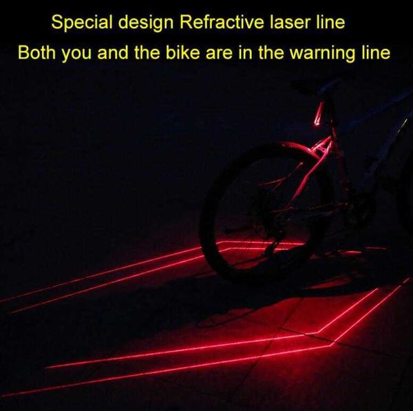 Puissant vélo led faisceau laser lumière étanche 6 mode vélo feux arrière moto Vélos scooter avertissement de sécurité feu arrière extérieur cyclisme Accessoires en gros