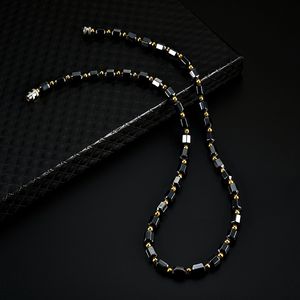 Collier de thérapie magnétique noir puissant, colliers de perles pour hommes et femmes, bijoux à la mode, volonté et sable