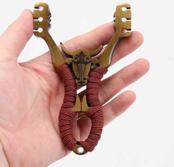 Potente Bull Tauren Slingshot Sling Shot Pocket Catapulta al aire libre Juegos de disparos Juguetes Caza Slingshots - Alta calidad Envío gratis