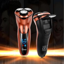 Puissant rasoir électrique sans fil électrique 3D Rasoir à rasage rechargeable à barbe à sec humide flottante pour hommes 240408