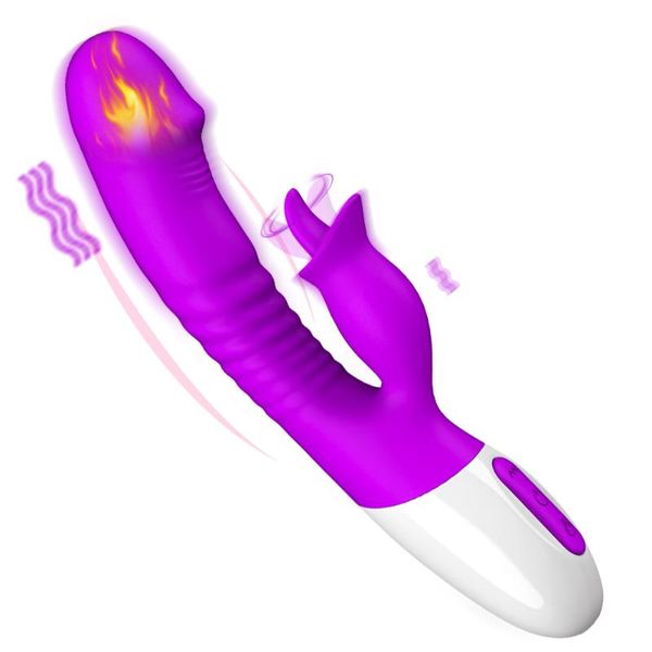 Potente vibrador consolador varita mágica para mujeres calefacción succión punto G lengua masajeador estimulador de clítoris juguetes sexuales anales vibradores