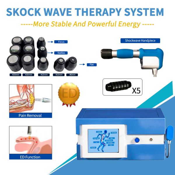 Autres équipements de beauté ED Douleur Minceur Machine Traitement Electri Shockwave Horse Equipment Bullet Barrel Shock Wave Therapy EU