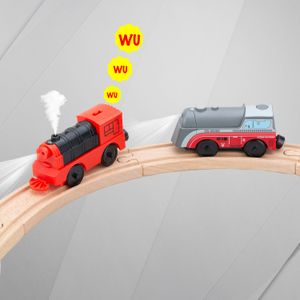 Ensemble de train de locomotive électrique puissant pour voie ferrée en bois compatible avec le chemin de fer principal LJ200930