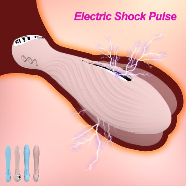 Potente descarga eléctrica Pulso Vibrador Punto G USB Recargable Estimulador de clítoris Masajeador Adultos Juguetes sexuales para mujeres Masturbación Y191218