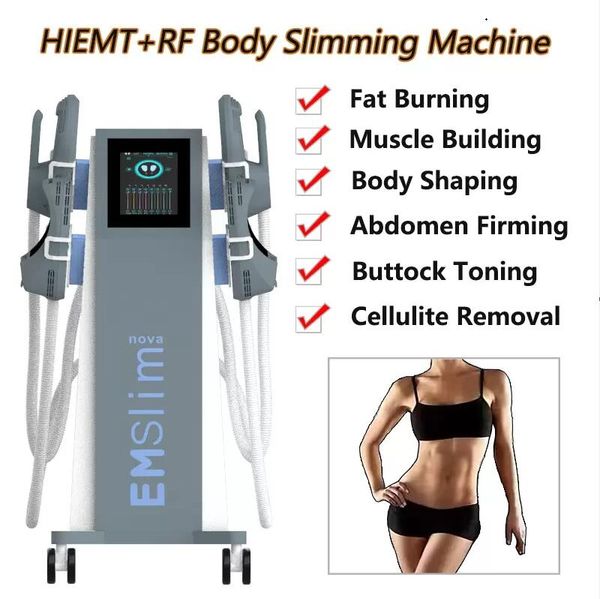 Potente electromagnético para adelgazar, estimulador muscular, equipo para quemar grasa, EMS, contorno corporal, entrenamiento de músculos, HIEMT RF slim system