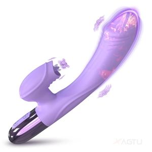Krachtige G-spot Rabbit vibrator voor vrouwen met tong likken clitoris stimulator verwarming dildo volwassenen goederen seksspeeltjes voor vrouwen