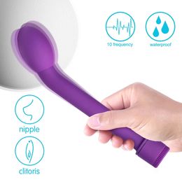 Vibrateur GSPOT puissant pour les femmes mamelon de clitoris stimulateur vagin orgasm en forme de doigt Dildo Sex toys adultes 240403