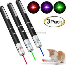 Lampe de poche puissante à pointeur laser Faisceau de lumière vert rouge bleu Projecteur de lumières laser Présentation Stylo Faisceau visible pour chats Chiens Jouets interactifs pour animaux de compagnie