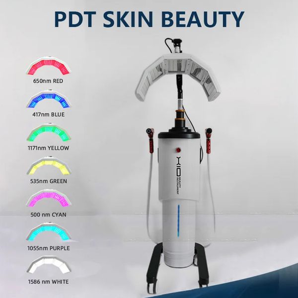Puissant PDT LED + Thermique 3 en 1 Blanchiment de la peau Rajeunissement Anti-inflammation 7 couleurs Lumières Photothérapie Massage du cuir chevelu Salon anti-âge