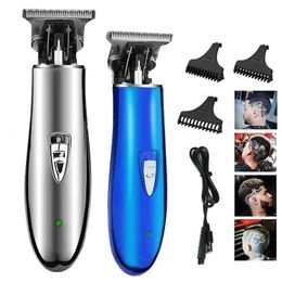 Potente cortadora de cabello profesional para hombres, cortadora eléctrica con cuchilla en T de 0 MM, máquina de corte de pelo de peluquero recargable, afeitadora de barba 240115