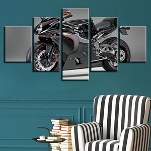 Krachtige racing motorfiets moderne canvas hd prints posters home decor muur kunst foto's 5 stuks kunst schilderijen geen frame