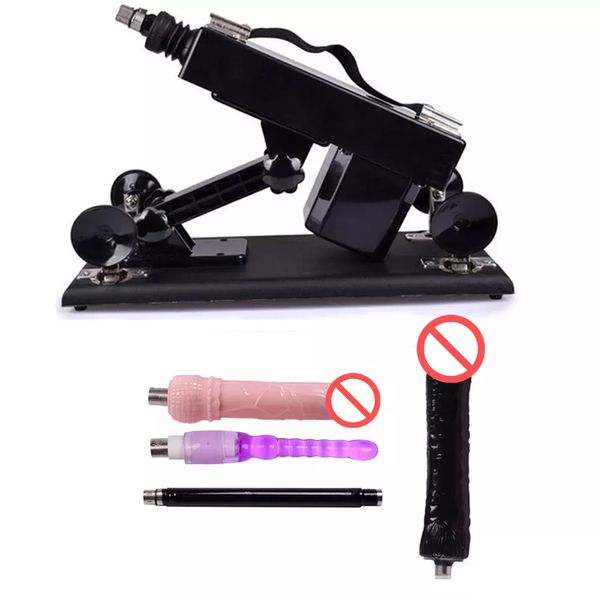 Potente juguete sexual ametralladora consolador Anal Dispositivo de masturbación femenina máquinas automáticas de amor para mujeres 6cm retráctil