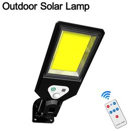 Krachtige Solar Street Light Outdoor Lamp Powered Sunlight Wall Waterdichte PIR Motion Sensor Light voor tuinen Oemled