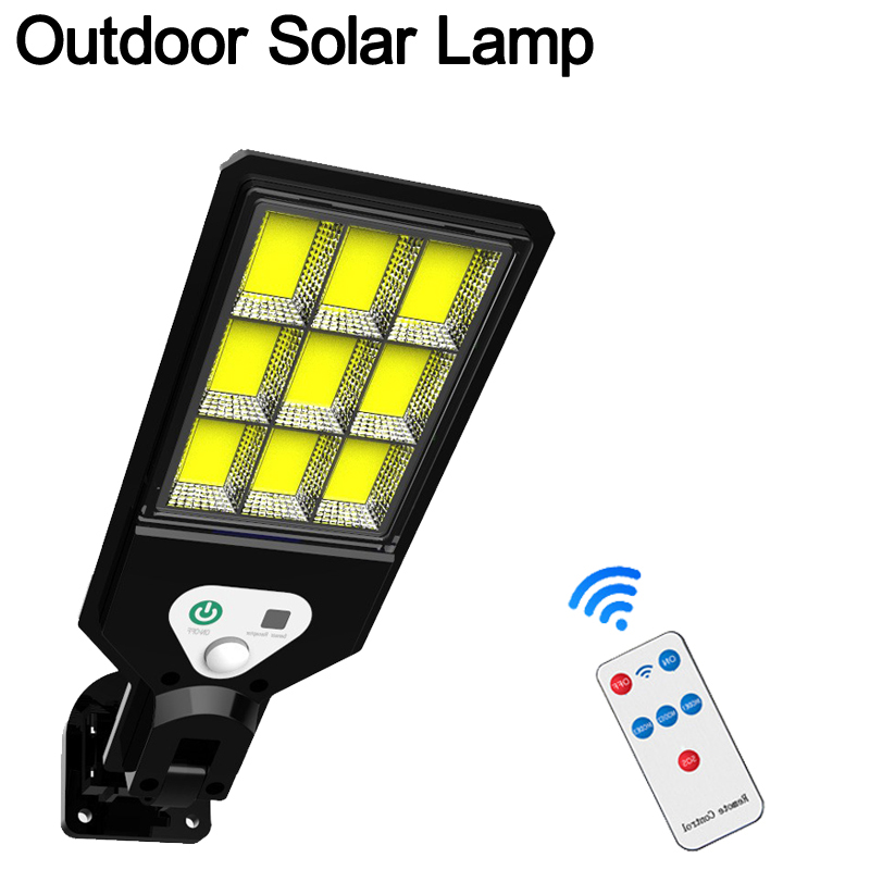 Poderoso solar rua solar luz externa lâmpada alimentada sol parede parede impermeável Sensor de movimento pir moving jardim de luz Crestech168