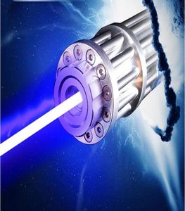 Puissant puissant pouvoir militaire 10 mile watt 450 nm pointeurs laser bleus sos lazer lampe de poche de chasse aux globules1135942
