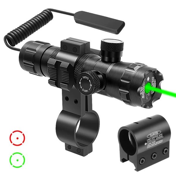 Visée Laser tactique puissante à point vert/rouge pour monture de portée de Rail/baril de 20mm avec accessoires de pistolet de chasse à interrupteur à distance