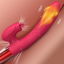 Vibrateur puissant pour les femmes avec la langue Licking Clitoris Stimulator Femelle Masturator G Spot Dildo Adults Goods Sex Toys 240403