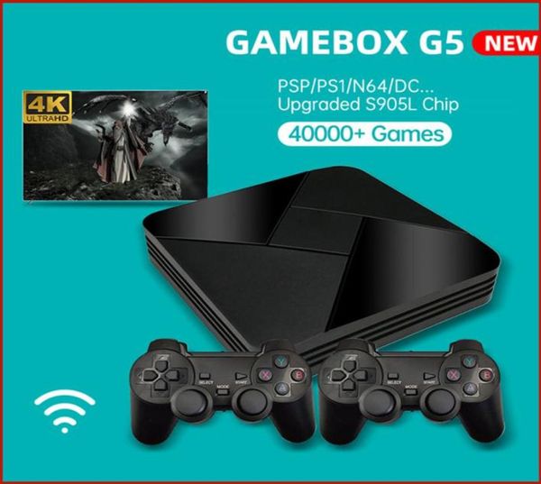 PowKiddy Game Box G5 Host nostálgico S905L WiFi 4K HD Super Console X 50 Emulador 40000 Juegos Retro TV Player para PS1N64D3295823