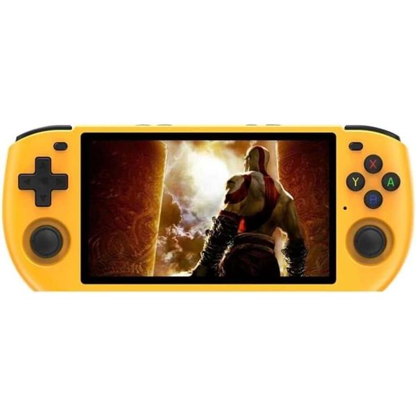 Consola de juego PowKiddy RGB10 Max3 Handheld Game - Player de videojuegos retro de pantalla IPS de 5 pulgadas con WiFi, Bluetooth y soporte de código abierto de Linux (azul transparente)