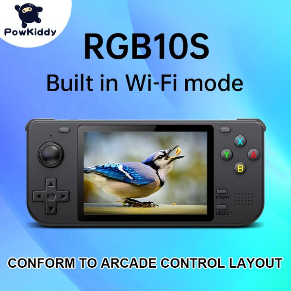 POWKIDDY RGB10S Reproductores de juegos portátiles Pantalla IPS OGA de 3,5 pulgadas Consola de juegos portátil de código abierto RK3326 3D Joystick Trigger Button Regalos para niños