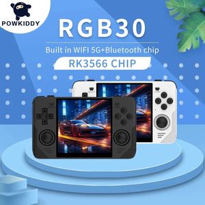 POWKIDDY RGB30 rétro poche 720720 4 pouces écran Ips intégré WIFI RK3566 OpenSource Console de jeu portable cadeaux pour enfants 240111