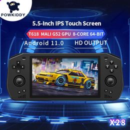 Powkiddy X28 Android 11 UniSoc Tiger T618 55 inch Touch IPS -scherm Handheld Retro Game Console Google Store 240430