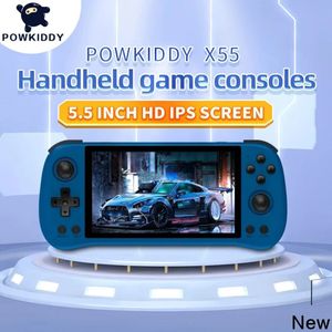 POWKIDDY X55 Handheld gameconsole 5,5 inch IPS-scherm RK3566 Open Source Retro Console TV Out Videogamesspeler Kids Gift 240110