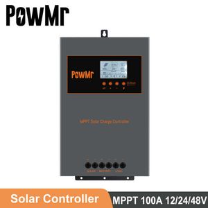 Controlador de carga solar PowMr 100A 12V 24V 48V Auto Max 140V 5000W Entrada de energía solar para carga MPPT de batería inundada sellada con gel
