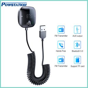 Powstation Bluetooth 5,0 transmisor de Audio para coche inalámbrico Bluetooth transmisor FM AUX receptor de Audio reproductor de MP3 Kit de coche manos libres