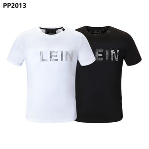 PP Fashion Men's Designer slim fit Casual strass manches courtes col rond chemise tee Skulls Print Tops Streetwear col Polos M-xxxL P2013