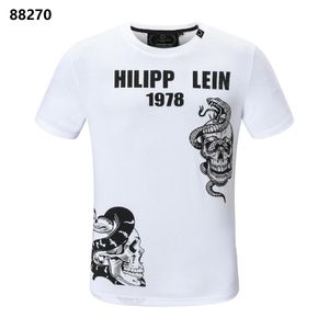 PP Fashion Hommes Designer Slim Fit Casual Strass Manches Courtes Col Rond Chemise Tee Crânes Imprimer Tops Col Streetwear Polos M-xxxL B881271