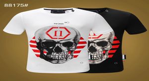 PP Fashion Men's’s Designer Slim Fit T-shirt Summer Rhin Rhin Coute courte Coube Round Coute Tee Skulls Print Tops Streetwear Collos Polos M-XXXL SP881759093271