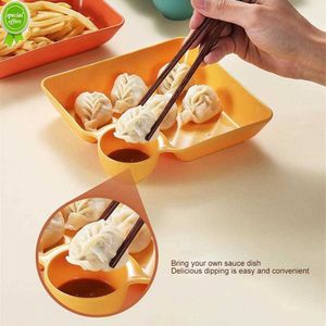 PP Bord Schotel Grote Vierkante Dumpling Plaat Met Azijn Ruimte Snack Schotel Creatief Gescheiden Verdeeld Dienblad Kerst Servies