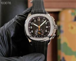 PP horloge 42,2 mm 5968A-001 automatische ketting herenhorloges CH28-520 uurwerk OM fabrieksmatig gemaakt gloed waterdichte rubberen band roestvrij staal mechanisch horloge-B