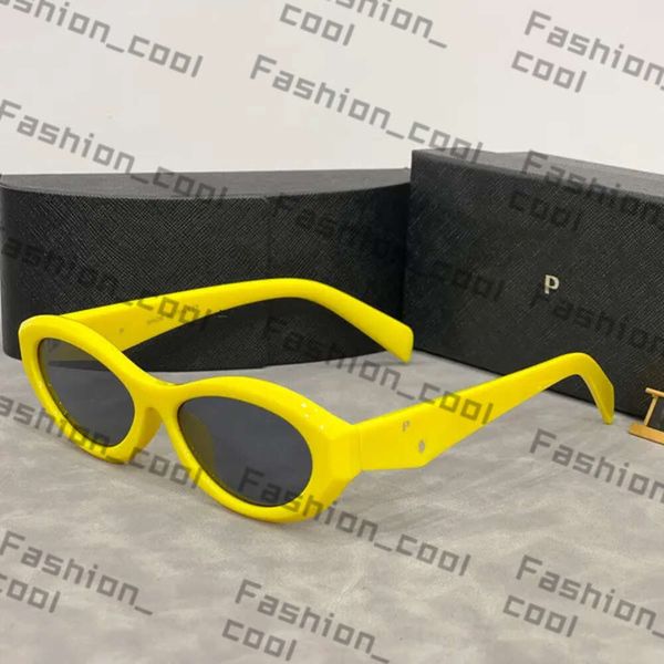 Ppda Gafas de sol de diseñador Gafas Pradely Prafa Pra Ellipses Gafas de sol tipo ojo de gato para mujeres Montura pequeña Tendencia Hombres Gafas de regalo Playa Sombreado Protección UV 297