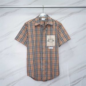 Pphigh Quality Men's Nieuw shirt Modemerk Flocking Full Print Velcro Shirt Heren en damesjas shirts-XXL met korte mouwen