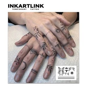 Ppww tatouage transfert de tatouage du doigt au henné (3) tatouage de tatouage temporaire tatouage magique imperméable dure à 15 jours
