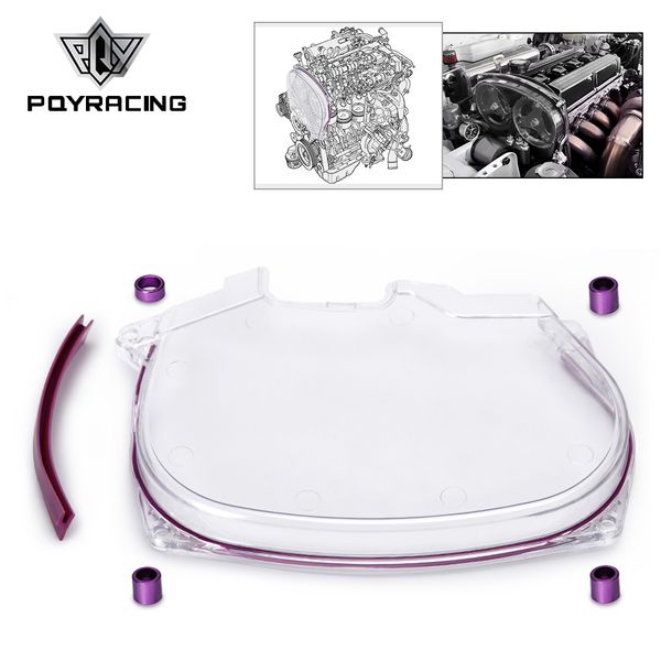 PQY - Clear Cam Gear Cover Timing Belt Cover Turbo Cam Poulie Pour 96-05 Mitsubishi Evolution Lancer EVO4-8 4G63 PQY6338