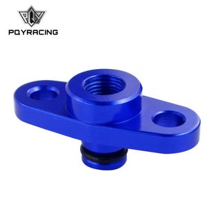 PQY RACING - Hoge kwaliteit 1/8 NPT Fuel Raildrukregelaar Adapter Blauw voor NISSAN TOYOTA SUBARU PQY-FPA12