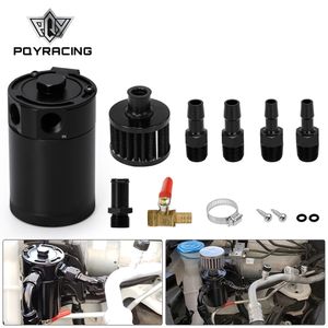 PQY - Universal Billet Aluminium Baffled Oil Catch Can Tank met ontluchtingsfilter Motor Mini-olieafscheider PQY-TK92