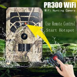 Cámara de rastreo PR300 WIFI 1080P 24MP, cámara de caza con movimiento 0,2 s, cámara de juego de rastreo de tiempo de disparo, monitoreo de vida silvestre, WIFI incorporado