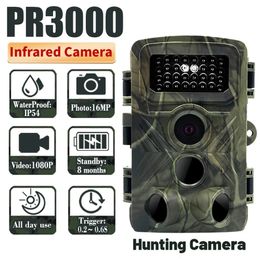 PR3000 36MP 1080P nuit Po vidéo prise caméra de chasse surveillance des animaux IP66 étanche avec 34 lumières infrarouges 240104