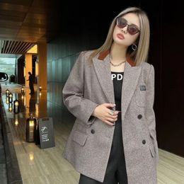 PRA et DA Costumes de créateurs pour femmes Blazers veste manteau Vêtements printemps automne nouveau haut rétro couleur contrastée