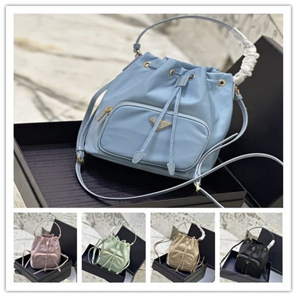 Bag Bag Designer Luxury Bag 2way Bag Bag Black Jacquard Leather 1BH038 Mochila Crossbody Drawstring Bag 7A Calidad superior alta calidad