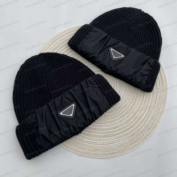 Pra beanie femmes laine Bons de concepteur de fashion tricot de laine tricot pour femmes hommes p home flip sur casquette courte décontractée chapeaux de rue en hiver cadeau