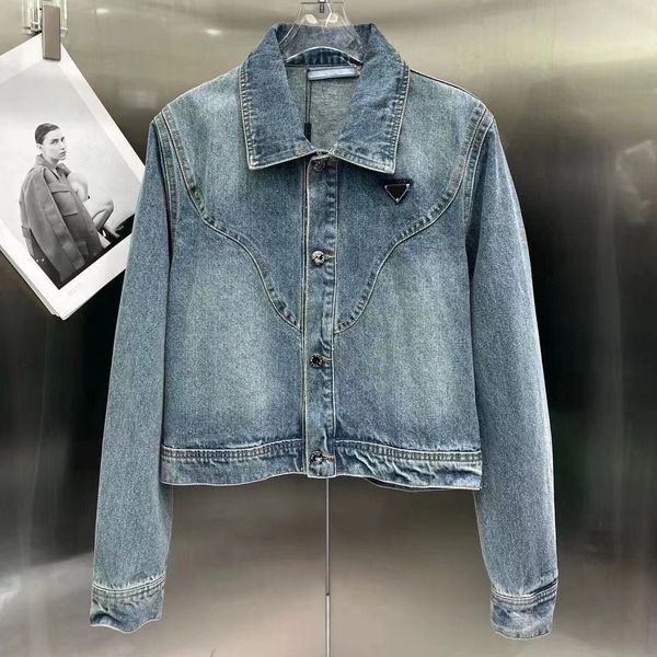 Pra da Femme Veste Denim Manteau Outwears Manteaux À Manches Longues Designer Manteaux Printemps Automne Vestes S-L