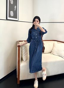 Robes de luxe PRA 2023 Été Nouvelle robe robe de haute qualité Femme Robes Femmes décontractées Robe sans manche Denim Robe de jean décontracté volant robe longue robe